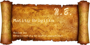 Matity Brigitta névjegykártya